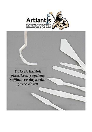 Plastik Spatül 5 Li Set Resim Ve Heykel Plastik Spatula Esnek Plastik Palet Bıçağı 1 Paket