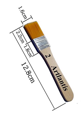 Zemin Fırçası 2 Numara Sentetik İpek Uçlu Kıl Akrilik Guaj Yağlı Boya Fırçası Zemin Fırça No:2 1 Adet