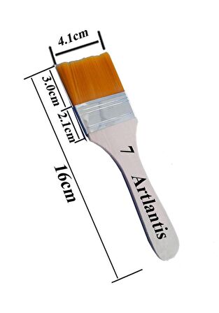 Zemin Fırçası 7 Numara Sentetik İpek Uçlu Kıl Akrilik Guaj Yağlı Boya Fırçası Zemin Fırça No:7 1 Adet