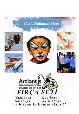 Fırça Seti 6 Lı Resim Fırçası 1 Paket Suluboya Guaj Boya Yağlı Boya Fırca Seti