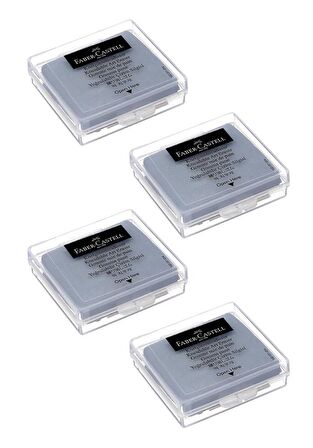 Hamur Silgi Gri Kutulu 4 Paket Faber Hamur Silgi Çizim Silgisi Yoğrulabilir Silgi Plastik Kutulu