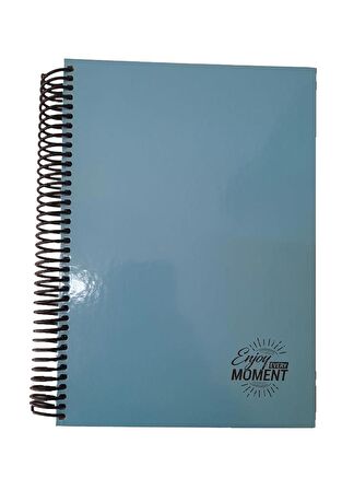 Sert Kapak Spralli Defter 120 Yaprak Kareli 17X24 Orta Boy 1 Adet Enjoy Every Moment Sert Kapak Defter