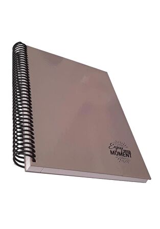 Sert Kapak Spralli Defter 120 Yaprak Çizgili 17X24 Orta Boy 1 Adet Enjoy Every Moment Sert Kapak Defter