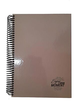 Sert Kapak Spralli Defter 120 Yaprak Çizgili 17X24 Orta Boy 1 Adet Enjoy Every Moment Sert Kapak Defter