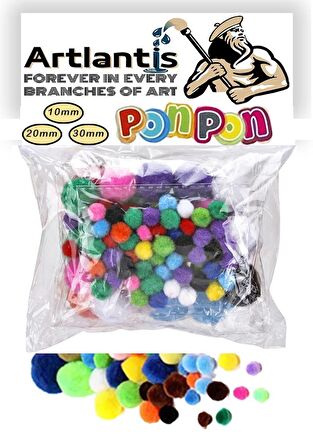 Ponpon 10 mm 20 mm 30 mm 85 li Set 1 Paket Karışık Renk Pon Pon 1 cm 2 cm 3 cm Pompom Elişi Etkinliği Anasınıfı Kreş Okul Öncesi Pom Pom