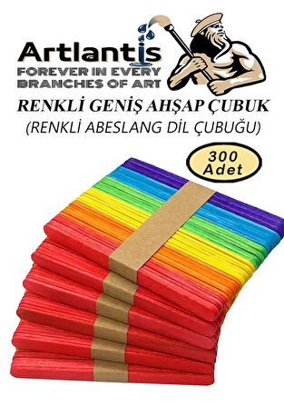 Renkli Dil Çubuğu 300 lü 1 Paket Ahşap Dil Basma Cubugu Abeslang Renkli Doktor Dil Çubuğu Büyük Jumbo