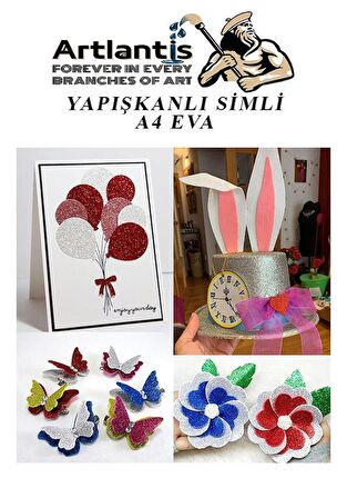 Yapışkanlı Simli Eva Altın Sarı A4 20x30 5 Adet 1 Paket Hobi Okul Öncesi Kreş Anasınıfı Eva Yapışkanlı Simli 20*30