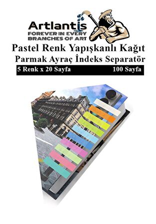 Kendinden Yapışkanlı Ayraç Postit 5 Renkli 1 Adet Yapışkanlı Not Kağıdı Transparan Parmak Ayraç İndeks Seperatör 5 Li Mini