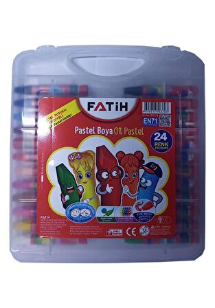 24 Lü Pastel Boya Plastik Çantalı Tutuculu 1 Paket 24 Renk Pastelboya Çantalı Pastel Tutucu Hediyeli