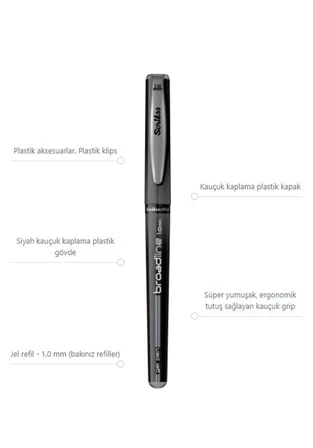 Siyah İmza Kalemi 1.0mm Broadline 1 Adet Ve 2 Adet Siyah Renk İmza Kalemi Yedeği 2 Adet İmza Kalem Refili
