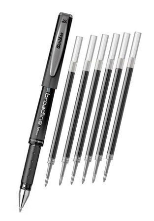 Siyah İmza Kalemi 1.0mm Broadline 1 Adet Ve 6 Adet Siyah Renk İmza Kalemi Yedeği 6 Adet İmza Kalem Refili