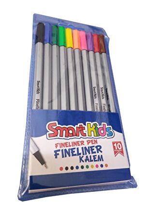 10 Renk Fineliner Kalem 0.4mm İnce Keçe Uçlu Kalem 1 Paket Smart Kids Fineliner Keçe Uçlu Kalem Seti