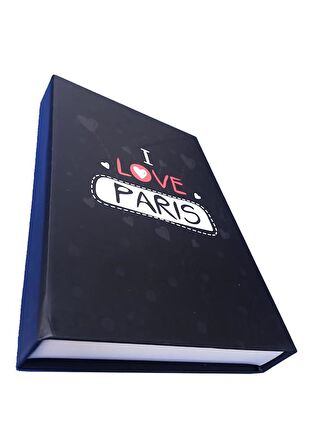 Hatıra Defteri Kilitli Kız Modeli Günlük Defteri Paris Hediye Kutulu 100 Yaprak Çizgili 1 Adet Paris