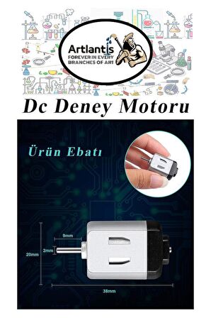 Deney Motoru 3 Volt 1 Adet 3v - 6 v Dc Yüksek Devir Dinamo Motoru Okul Hobi Mini Motor 2 Adet Pille Çalışır