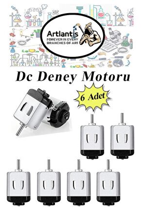 Deney Motoru 3 Volt 6 Adet 3v - 6 v Dc Yüksek Devir Dinamo Motoru Okul Hobi Mini Motor 2 Adet Pille Çalışır