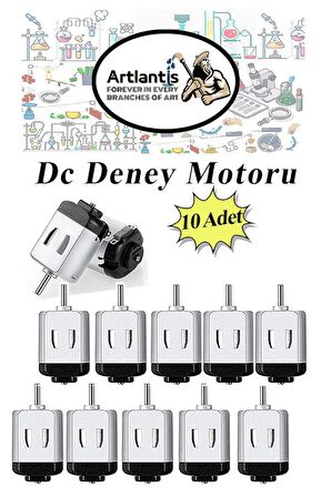 Deney Motoru 3 Volt 10 Adet 3v - 6 v Dc Yüksek Devir Dinamo Motoru Okul Hobi Mini Motor 2 Adet Pille Çalışır