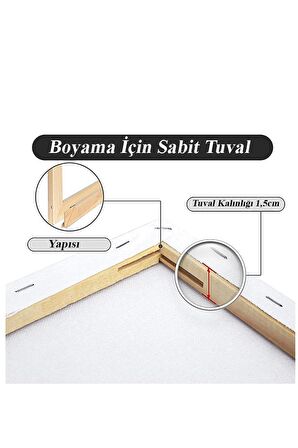 Tuval 50x70 1 Adet Gerdirme Apartlı Arkadan Zımbalı 50*70 Tual Akrilik Boya Yağlı Boya