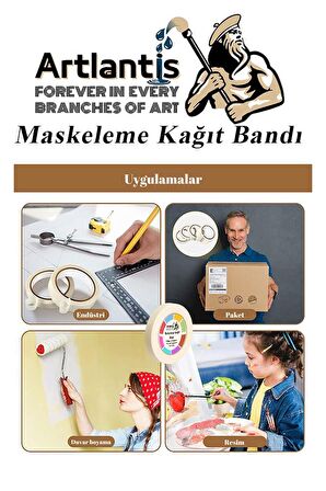 Maskeleme Bandı Kağıt Bant 9 mm 25 Metre 6 Adet Boya Bantı Maskeleme Kağıt Bant Duvar Yağlı Boya Badana