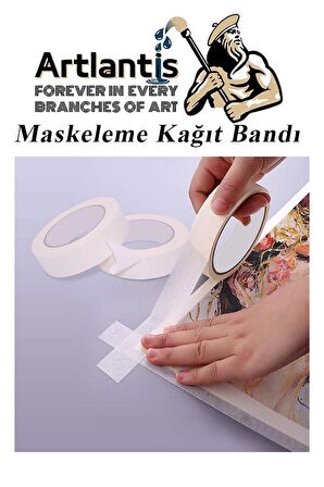 Maskeleme Bandı Kağıt Bant 9 mm 25 Metre 6 Adet Boya Bantı Maskeleme Kağıt Bant Duvar Yağlı Boya Badana