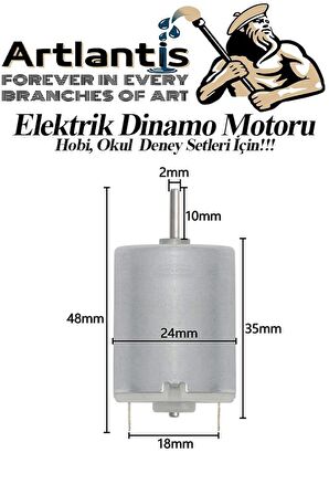 Dinamo Motoru 6 V 1 Adet Elektrik Üreten Motor Eğitici Hobi Okul Deney Elektrik Motoru Deneyler İçin