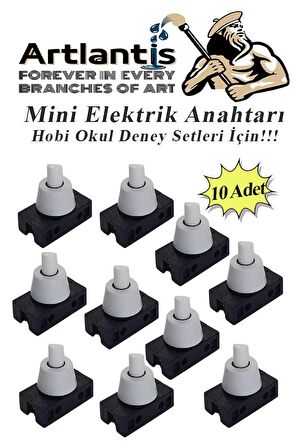 Mini Anahtar Arapuar Çıtçıt Anahtar 10 Adet Elektrik Devresi İçin Açma Kapama Düğmesi On / Off Siyah Beyaz Anahtar
