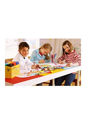 Jumbo Keçeli Kalem 12 Renk 1 Paket  Fırça Uçlu 12 li Keçeli Kalem Yıkanabilir Jumbo Canlı Renkler
