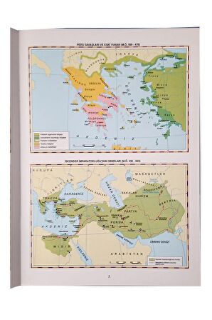 Tarih Atlası 32 Sayfa Renkli 1 Adet Ema Saygı Tarih Atlas Kuşe Kağıt A4 Boyut Renkli Orta Lise için