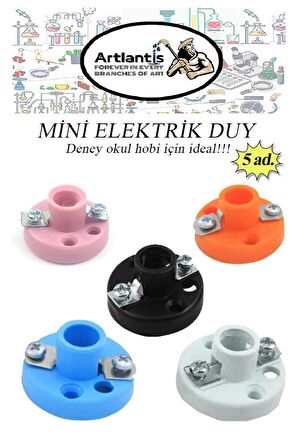 Mini Duy 5 Adet Deney Duyu Proje İçin Küçük Ampul Yuvası Minyonet Duy Okul Sınıf Elektrik Devre Deney Duyusu 