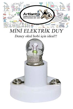 Mini Duy 5 Adet Deney Duyu Proje İçin Küçük Ampul Yuvası Minyonet Duy Okul Sınıf Elektrik Devre Deney Duyusu 