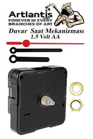 Duvar Saat Mekanizması 1 Adet 10 mm Şaft Sessiz Saat Motoru Akrep Yelkovan Okul Deney Saat Yapım