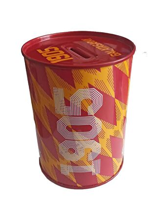 Galatasaray Metal Kumbara Orta Boy Orjinal Lisanslı 1 Adet GS Kumbara Taraftar Kumbara Aslan 12x9 cm