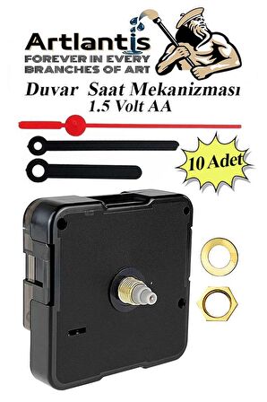 Duvar Saat Mekanizması 10 Adet 10 mm Şaft Sessiz Saat Motoru Akrep Yelkovan Okul Deney Saat Yapım