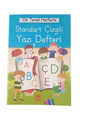 Güzel Yazı Defteri Orta Boy 16,5x24 cm 24 Yaprak 6 Adet Standart Çizgili Yazı Defteri Dik Temel Harflerle 1. Sınıf
