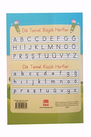 Güzel Yazı Defteri Orta Boy 16,5x24 cm 24 Yaprak 6 Adet Standart Çizgili Yazı Defteri Dik Temel Harflerle 1. Sınıf