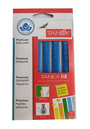 Hamur Yapıştırıcı Mavi Renk 50 Gr 1 Paket Sökülebilir Renkli Sakız Yapıştırıcı Fix 80 Parça Tackit