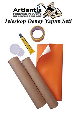 Basit Teleskop Yapım Seti 1 Paket Teleskop Deney Seti Silindir Karton Mercek Okul Sınıf Etkinlik