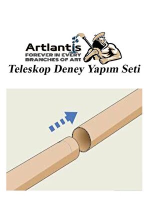 Basit Teleskop Yapım Seti 1 Paket Teleskop Deney Seti Silindir Karton Mercek Okul Sınıf Etkinlik