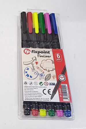 Fineliner 6 Lı İnce Uçlu Kalem 1 Paket 6 Renk 0.4 Mm Keçe Uçlu Kalem Renkli İşaretleme Yazı Kalemi