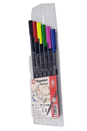 Fineliner 6 Lı İnce Uçlu Kalem 1 Paket 6 Renk 0.4 Mm Keçe Uçlu Kalem Renkli İşaretleme Yazı Kalemi