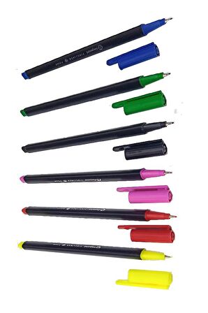 Fineliner 6 Lı İnce Uçlu Kalem 1 Paket 6 Renk 0.4 Mm Keçe Uçlu Kalem Renkli İşaretleme Yazı Kalemi