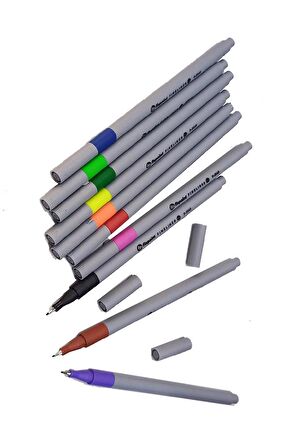 Fineliner 10 Lu İnce Uçlu Kalem 1 Paket 10 Renk 0.4 Mm Keçe Uçlu Kalem Renkli İşaretleme Yazı Kalemi