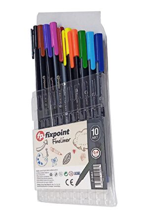 Fineliner 10 Lu İnce Uçlu Kalem 1 Paket 10 Renk 0.4 Mm Keçe Uçlu Kalem Renkli İşaretleme Yazı Kalemi