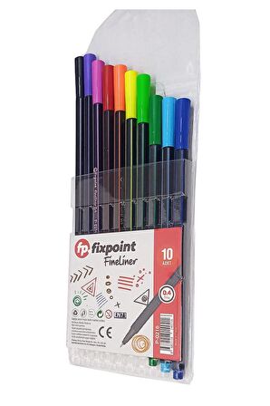 Fineliner 10 Lu İnce Uçlu Kalem 1 Paket 10 Renk 0.4 Mm Keçe Uçlu Kalem Renkli İşaretleme Yazı Kalemi