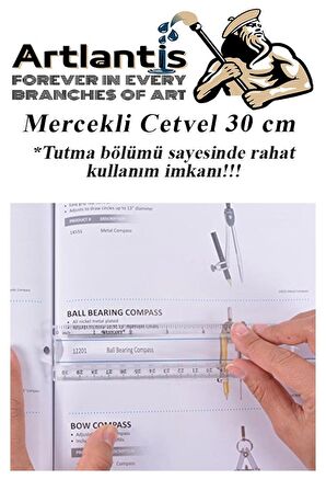 Cetvel Mercekli 30 cm Plastik Şeffaf 1 Adet Okul Sınıf Öğrenci Büyüteçli Tutumu Kolay Cetvel 30 cm