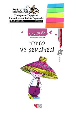 Toto ve Şemsiyesi Sevim Ak 85 Sayfa Karton Kapak 1 Adet Fosforlu Transparan Kitap Ayraç 1 Paket