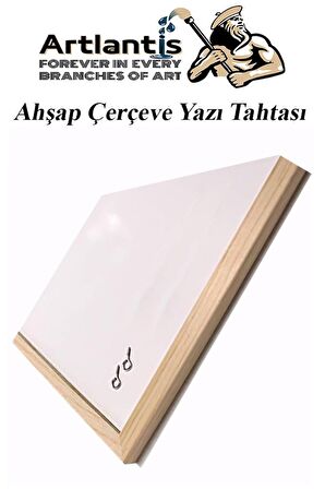 Duvara Monte Beyaz Yazı Tahtası 30x45 cm 1 Adet Laminant Yazı Tahtası Ahşap Çerçeveli Askılı Okul Ofis Büro