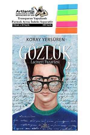 Gözlük 2 Lacivert Pazartesi Koray Yersüren 417 Sayfa Karton Kapak 1 Adet Fosforlu Transparan Kitap Ayraç 1 Paket