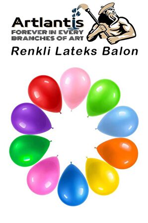 Balon Renkli Lateks 10 Adet Renkli Balon 10'' Canlı Renkler Parti Doğum Günü Süsleme Malzemeleri Balon 26 cm