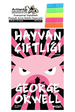 Hayvan Çiftliği George Orwell 151 Sayfa Karton Kapak 1 Adet Fosforlu Transparan Kitap Ayraç 1 Paket