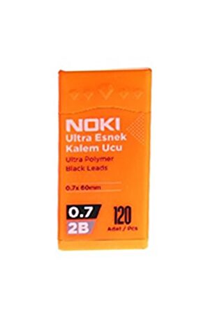 Kalem Ucu Ultra Esnek 0.7mm 2B Siyah 120'li Turuncu 1 Adet 0,7 Uç 120li Tüp Esnek Yumuşak Yazım 0.7x60mm